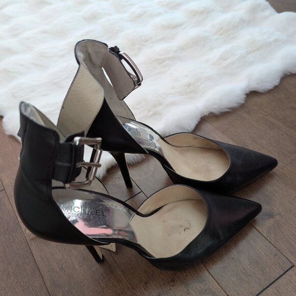 Michael Kors Black Leather Heels - Picture 1 of 16